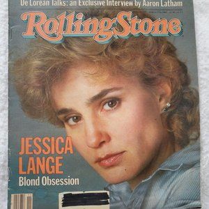 March 1983 Rolling Stone Magazine Jessica Lange Blond Obsession De Lorean Talks